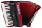 Hohner Bravo Line Facelift III Chromatisches Piano-Akkordeon mit Tasche 96 Bass rot