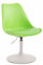 CLP Esszimmerstuhl Maverick Kunststoff I höhenverstellbarer Lehnstuhl I Drehstuhl mit Trompetenfuß I Sitzhöhe von ca. 43-48 cm, Farbe:grün, Gestell Farbe:weiß