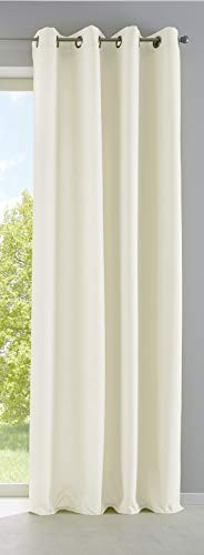 Vorhang Blickdicht Gardine Matt Lichtdurchlässig »Palermo« mit Ösen und Raffhalter Dekoschal HxB 145x140 cm Creme, 10000265