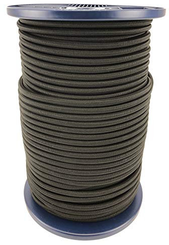 8mm Black Elastic Shock Cord x 100 Metre Reel, Bungee Rope Cord Tie Down Strong Elastic
