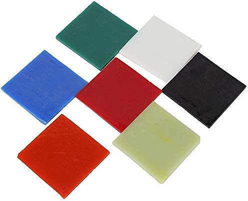 HEEPDD 7 Blatt/Pack End Cut Bullseye Glas Sampler Pack, Schmelzglas Pack 7 End Cut Spectrum System 96 Glas Sampler Pack Quadratische Glasplatte Handgemachtes DekorationswerkzeugMosaikherstellung