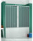 Paroi survie 160 x 150 H modèle Alba double porte en PVC avec ouverture centrale panneaux semi-transparents, profils de couleur blanche