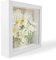 GraduationMall Weiß 3D Bilderrahmen Tief Objektrahmen 20x20 cm Schwarzen mit Glasscheibe zum Befüllen für Blumen Medaillen Tickets Wand Tischrahmen