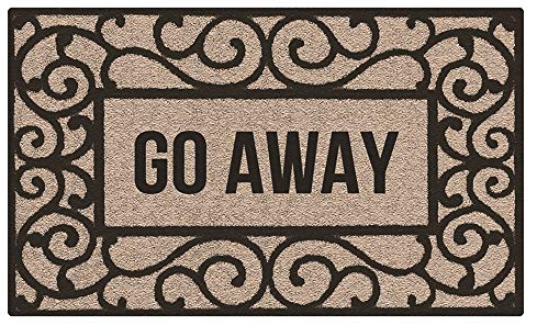 Plancholo Go Away Fußmatte aus Polyester, für den Innen- und Außenbereich, 60 x 40 cm, Braun…