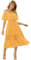 Allegra K Bardot Dress for Women, Beach Wear Summer Dresses, Off Shoulder, High Waist Short Sleeve Vacation Dress Saffron Yellow 8