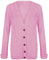 LUXFAB New Womens Everyday Long Sleeve Button Top Ladies Chunky Aran Cable Knit Grandad Cardigan UK Size 8-26 Baby Pink