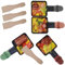 RoDzj 4 Stück Raclette Pfännchen 18x9CM Quadratische Pfanne aus Gusseisen Mit Antihaftbeschichtung Mit Farbigem Griff Bringen Mit 4 Holzspateln für Raclette Grill Zubehör