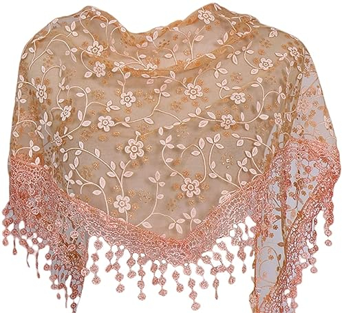 MAIRY Damen Tücher Groß Frühling Geschenke für Freund Tuch Damen Elegant Spitze Mantilla Schal Halstuch Kopftuch Katholische Schal Kopfbedeckung Frauen Damen Kopfschmuck Muster DE138011