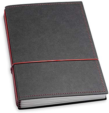 X17-Lehrerkalender/Lehrerplaner A5| 2024-2025, schwarz + rot, vegan! Deutsches Zellulose-Material. Austauschbar: 4 Hefte: Schulkalender 07-12.24 + 01-08.25 + Schülerlisten + linierte Notizen