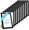 PHOTOLINI Cadre photo 18 x 24 cm bois MDF noir, cadre large bord, lot de 10 cadres photo, verre acrylique incassable, décoration murale à suspendre & à poser, accessoires supplémentaires
