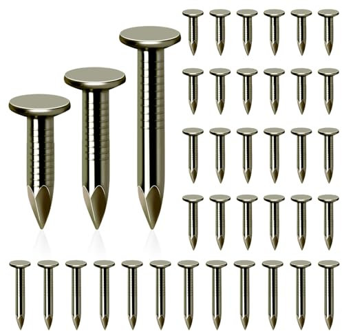 Glarks 400 Stück Stahl-Dachpappnägel-Set, 1,9 cm, 2,5 cm, 3,8 cm, Dachpappe, Schiefernägel für Schuppen, Dach, Dachpappe, Schieferbretter