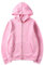Cardigan à capuche pour homme | Sweat à capuche zippé | Vestes en polaire avec cordon de serrage | Sweat à capuche décontracté à manches longues de couleur unie avec poche, rose, L