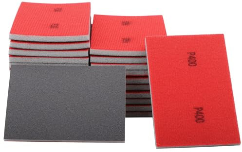 Schleifschwamm Set, 24 Stück Körnung P180 - P3000 Schleifblock, Nass- und Trockenschleifpapier für Metall Holz Möbel Modellbau Polieren