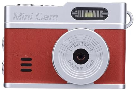 Annadue Appareil Photo Numérique Vintage Portable, Mini-Appareil Photo Porte-clés, 1080p, Idéal pour Les étudiants, Les Voyages et Le (Marron argenté)