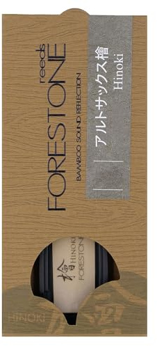 Forestone Hinoki Synthetic Alto Saxophone Reed with Calcium-Enriched Bamboo Fiber Blend - American Unfiled Cut for Natural Feel, Expressive Tone Lively Response - Long-Lasting Made in Japan - (MH)