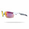 NAKED Optics Sportbrille Herren - Ultraleichte Fahrradbrille Damen - Bequeme Sport Sonnenbrille mit Anti-Slip Pads - Schnelle Brille ideal für Radfahren, Laufen & MTB Brille (Halfframe White/Lens Red)