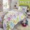 Happy Linen Company Kids Girls Dinosaur Park Jurassic Pink T-Rex Dino White Reversible Single Bedding Duvet Cover Set