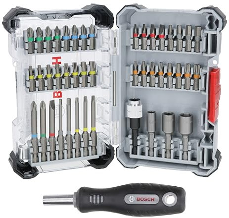 Bosch 45x Extra Hard Screwdriver Bit Set, 44+1-Piece (168 x 110.5 mm, Professional Accessories Screwdriver, Drill)