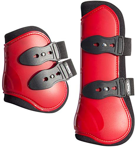 York Gamaschen und Streichkappen 4er Set Vena Hartschallengamschen Knopfverschluss (Cob, rot)