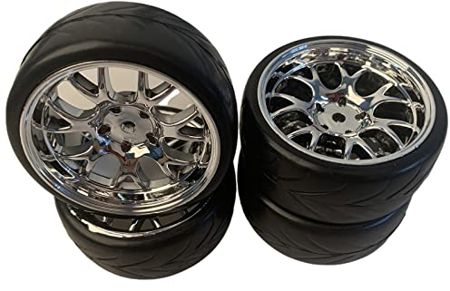 Hellery Räder Und Reifen Set für TT02 HSP Raupenfahrzeuge Trucks, Weiß