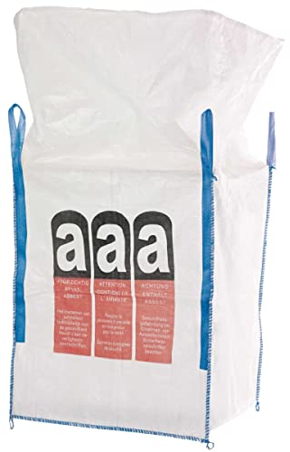 Safetytex BIG BAG für Asbest - Schüttgutbehälter 90 x 90 x 110 cm - Tragfähigkeit 1000kg - Entsorgung BigBag - Transportsack (5 Stück)