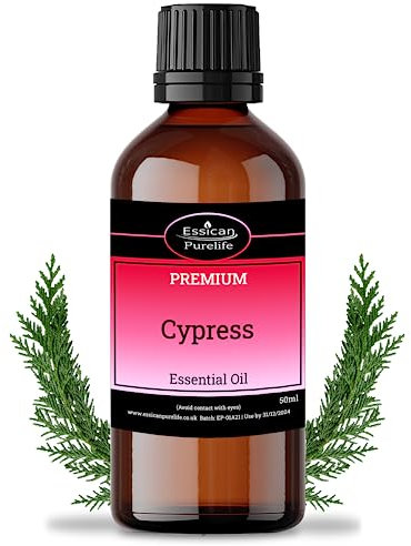 Cypress Essential Oil 50ml, Therapeutic Grade, 100% Pure Essential Oils for Diffusers for Home, Cypress Oil Essential Oils for Skin - Perfect for Aromatherapy Oil, Relaxation & Improved Mood