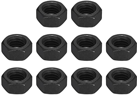 QUARKZMAN 7/16-14 Sechskant Muttern Karbonstahl Grad 8.8 Schwarz Oxide Sechseck Muttern für Schraube Bolzen Pack von 10