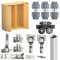 Evotrade Kit de herrajes deslizantes plegables tipo libro para puertas móviles o nichos de pared con cierre amortiguado (solo riel adicional de 2 metros)