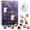Kristalle Adventskalender 2023, 24 Tage Countdown-Geschenk-Box-Kalender Mit 24 Edelsteinen, Natürliche Erz-Spielzeug-Sammlung Kit Für Jungen, Mädchen Und Geologie-Enthusiasten