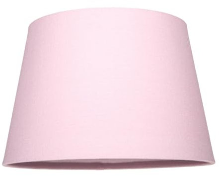 Classic and Traditional 10 Inch Soft Pink Linen Fabric Drum Table or Pendant Lamp Shade 60w Maximum | Inner Cotton Lining by Happy Homewares