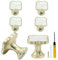 Bonsicoky 6 Pcs Four-Leaf Drawer Pulls Knobs, Gold Dresser Cabinet Knobs Pulls for Kitchen Cabinet Cupboard Door Furniture Decorative, White