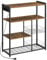 VASAGLE Küchenregal mit Steckdosen, Standregal mit 2 Metallkörben, Bäckerregal mit Haken, Regalablagen, 35 x 80 x 93,5 cm, Industrie-Design, vintagebraun-tintenschwarz KKS196K01
