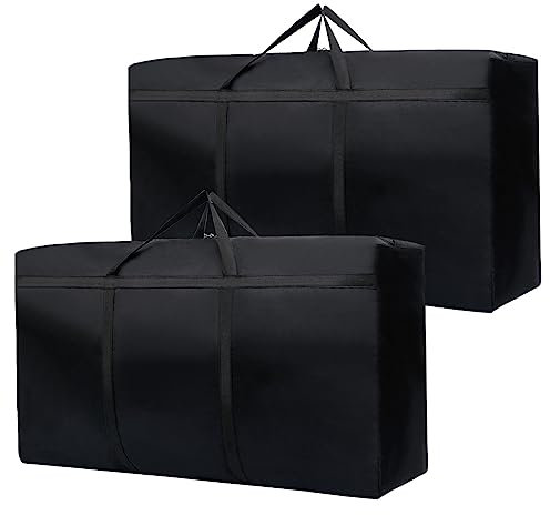 SUOHINAO 2 Pack 230L Strong Moving Boxes Large Storage Bags with Zips for Clothes Duvets Bedding Moving Home Blankets