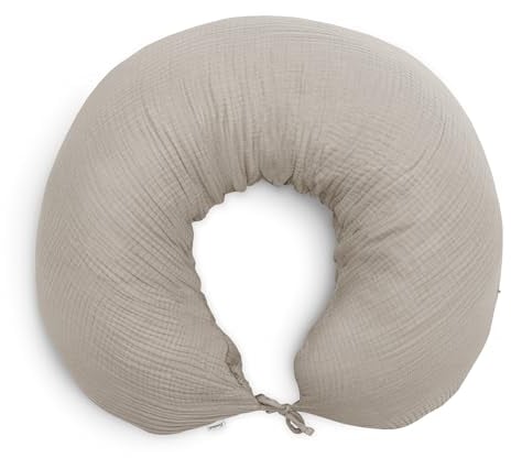 Ehrenkind® Stillkissen aus Bio-Baumwolle | Atmungsaktiv & ergonomisch | Für Schwangerschaft, Stillzeit & Baby | Flexibel & waschbar | Füllung anpassbar Beige 160 cm