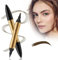 Magischer Augenbrauenstift, 2 en 1 Upgrade Multifunction 3D Microblading Eyebrow Tattoo Pencil, Präziser Brauenstift mit 4 Spitzen Langlebiger Natürlicher Augenbrauenstift (Dark Brown)