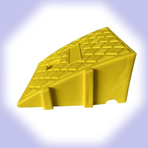 IMUNKT Bordsteinrampen Für Rollstuhl, Türschwellenrampe 7-19cm Hoch, Leicht Stabil Auffahrrampe, Aus Kunststoff, Für Motorroller, Auto, Garage, Stufen, Seniorenscooter(Yellow,25 * 40 * 16cm)