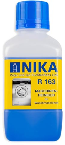 NIKA R163 Maschinenreiniger für Waschmaschinen - Entfernt Kalk, Ablagerungen, Waschmittelrückstände und unangenehme Gerüche - 500ml Inhalt für 1 Anwendung