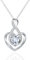 Mesovor Silber Unendlichkeit Herz Kette für Damen, Halskette mit Anhänger aus Plattiert Sterlingsilber mit Zirkonia, Schmuck Geschenke (Weiß)