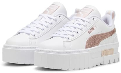 PUMA Mädchen Mayze Glitter Sneakers 38, White Rose Gold Metallic