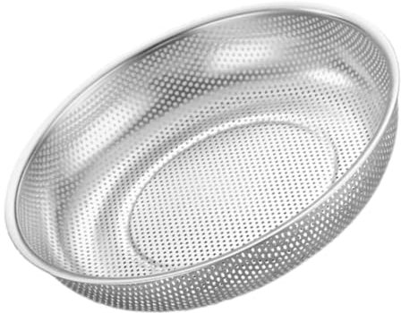 MAGICLULU Reissieb Mehlsieb Gemüseabtropfsieb Lebensmittelsieb Küchensieb Nudelsieb mit Griff Reiskocher Korb Metallsieb feinmaschig Schüssel zum Waschen von Reis Rostfreier Stahl Silver