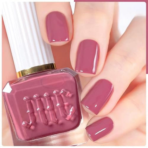 Dusty Pink Nail Polish - Quick Dry Long-lasting Gel Varnish for Women-DIY Home Manicure - Grey Pink Hue - No Bake Formula for Nail Art