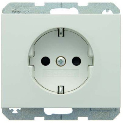 Hager Berk Steckdose SCHUKO 47357009 polarweiss, Weiß
