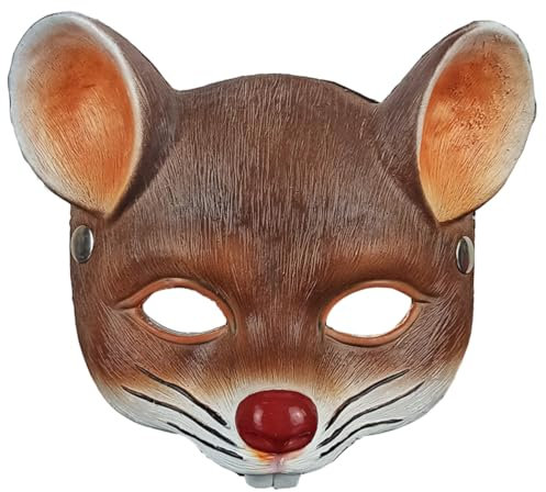 PRETYZOOM Halloween Carnival Mouse Mask - Creative Decorative Cosplay Plastic Masquerade Party Mask for Kids & Adults (Brown)