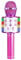MAX KM15P Pink Karaoke Microphone with Bluetooth, LED Lights & Built-in Speaker - Wireless Mic for Singing with Echo Effect, Rechargeable Battery, Kids Toy, Portable Party Accessory