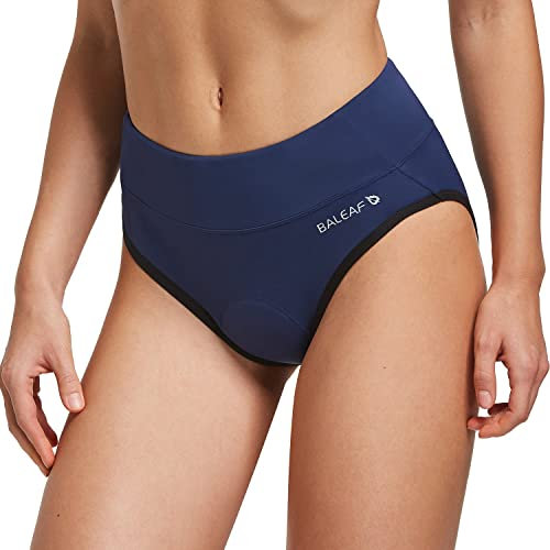 BALEAF Culotte Vélo Rembourrée Short Vélo Femme Cuissard Vélo Femme sous-vêtement de Cyclisme Rembourré avec Gel 3D pour Femmes-Bleu-S
