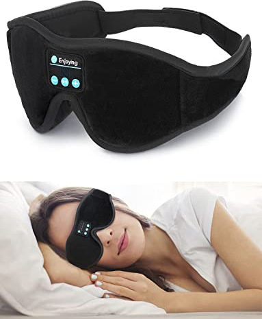 Sleep Headphones, Usoun Bluetooth Eye Mask 3D Sleep Mask Headphones Built-in HD Speaker, Wireless Music Headband Headphones Perfect for Side Sleepers Yoga,Meditation,Insomnia Great Gift for Men Women