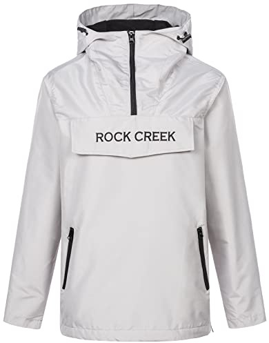 Rock Creek Damen Übergangs Jacke Outdoor Jacke Windbreaker Übergangsjacke Anorak Kapuze Regenjacke Winterjacke Damenjacke Jacket D-474 Grau XS