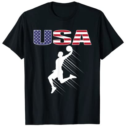 Amerika Basketball Fans Trikot – USA Flagge Slam Dunk Sport T-Shirt