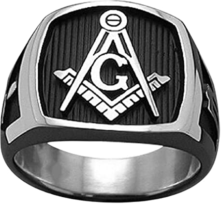 PikaLF Freimaurer Ring für Männer, Freimaurer Ring, Vintage Freimaurer Symbol Freimaurer Ringe, Hip Hop Biker Ring, Retro religiöse Amulett Ring, Punk Freimaurer Schmuck (18.9)