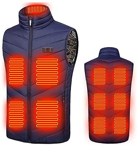 Heated Gilet for Women UK Heated Body Warmer 3 Adjustable Temperature Electric Heated Vest USB Rechargeable Heated Jacket Fleece Washable Heating Waistcoat for Winter Keep Warm( Without Power Bank)